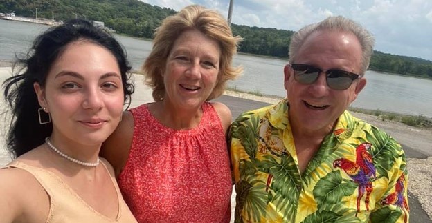 Trina with host family